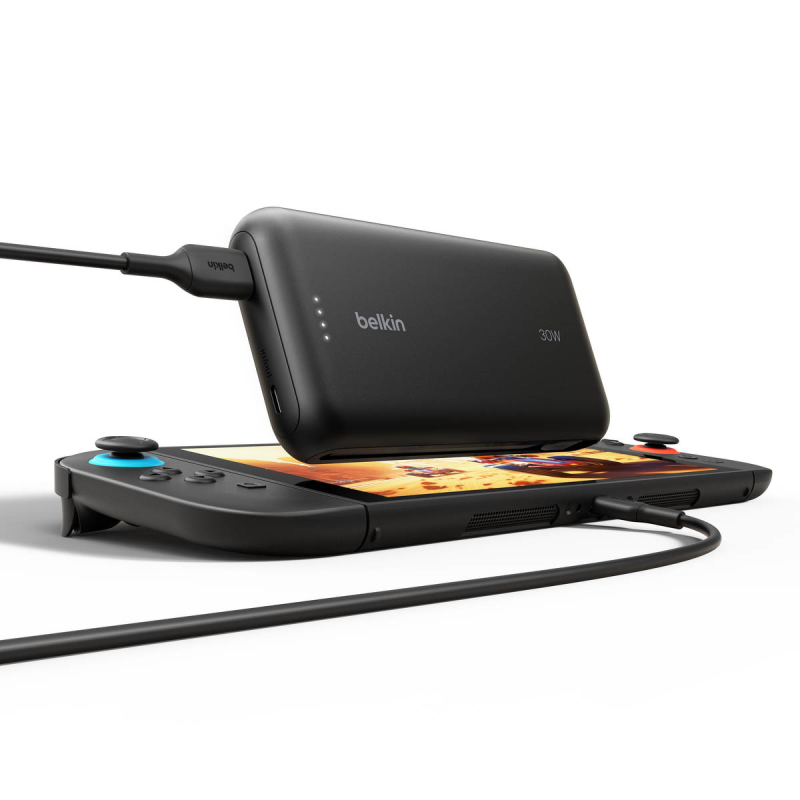 Belkin Powerbank 20 000 mAh do Nintendo Switch 2, 30W, wbudowany kabel USB-C, czarny
