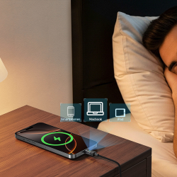 Unitek Przewód USB-C PD 60W 480Mbps z wyświetlaczem 1m z oplotem czarny