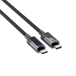 Unitek Przewód USB-C PD 60W 480Mbps z wyświetlaczem 1m z oplotem czarny