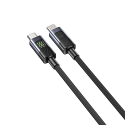 Unitek Przewód USB-C PD 60W 480Mbps z wyświetlaczem 1m z oplotem czarny