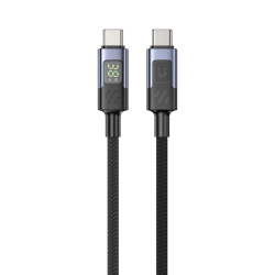 Unitek Przewód USB-C PD 60W 480Mbps z wyświetlaczem 2m z oplotem czarny