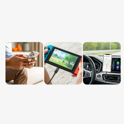 Unitek Przewód USB-C PD 60W 480Mbps z wyświetlaczem 2m z oplotem czarny