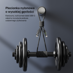 Unitek Przewód USB-C PD 60W 480Mbps z wyświetlaczem 2m z oplotem czarny