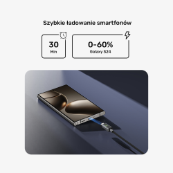 Unitek Przewód USB-C PD 60W 480Mbps z wyświetlaczem 2m z oplotem czarny