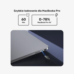 Unitek Przewód USB-C PD 60W 480Mbps z wyświetlaczem 2m z oplotem czarny
