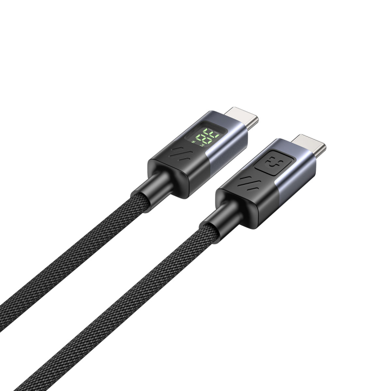 Unitek Przewód USB-C PD 60W 480Mbps z wyświetlaczem 3m z oplotem czarny