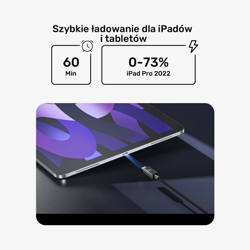 Unitek Przewód USB-C PD 60W 480Mbps z wyświetlaczem 3m z oplotem czarny