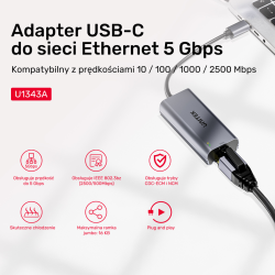 Unitek Adapter USB-C do RJ45 5Gbps