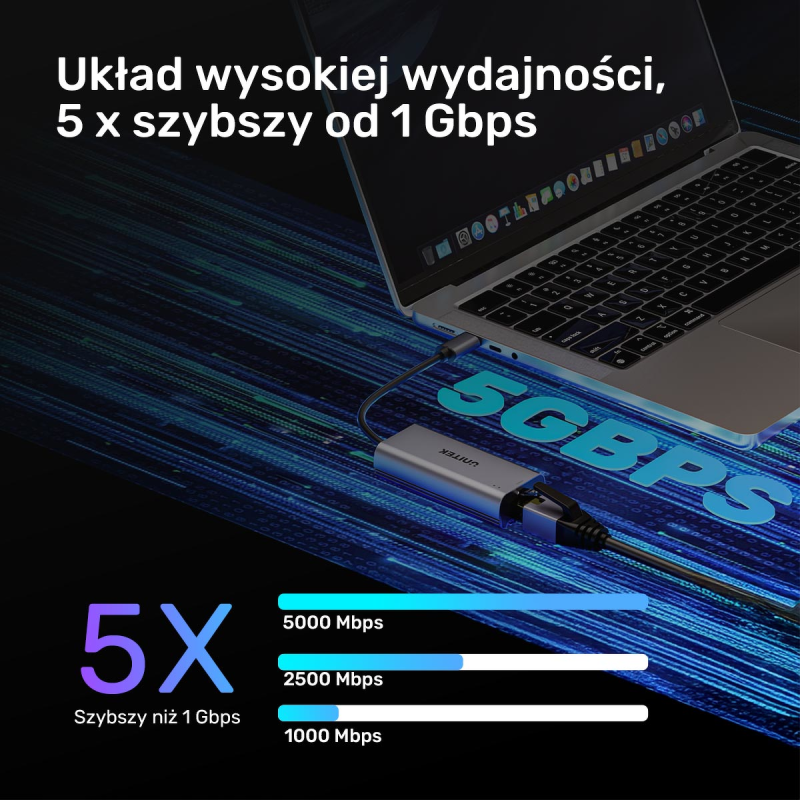 Unitek Adapter USB-C do RJ45 5Gbps
