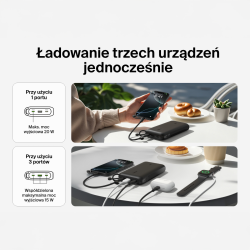 Belkin Powerbank 20 000 mAh, 2x USB-C 20W, USB-A, czarny | PartsPC.pl