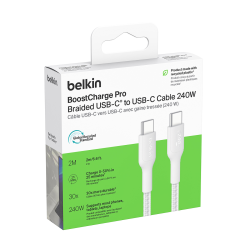 Belkin Kabel USB-C na USB-C 240W, BoostCharge Pro, 2m, biały