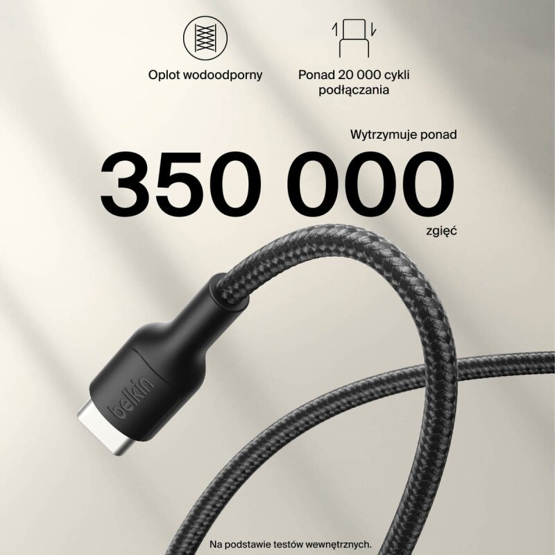 Belkin Kabel USB-C na USB-C 60W, w oplocie, do Nintendo Swit… | PartsPC.pl