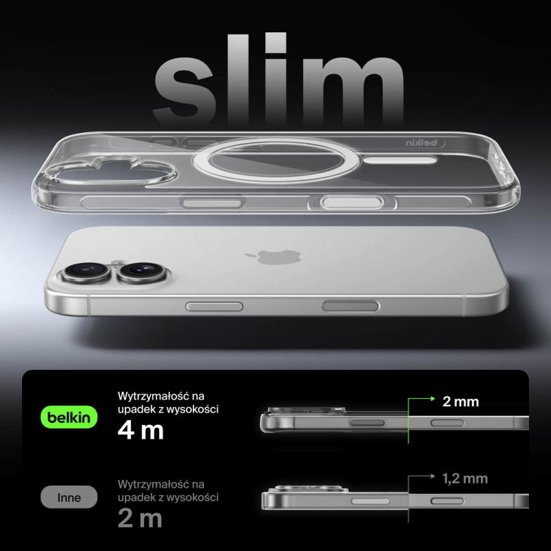 Belkin Etui na iPhone 17 magnetyczne, przezroczyste
