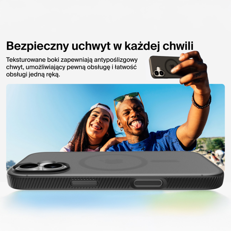 Belkin Etui na iPhone 17 magnetyczne, żebrowane, czarne