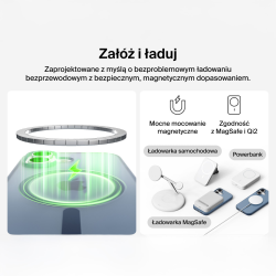 Belkin Etui na iPhone 17 magnetyczne, żebrowane, granatowe