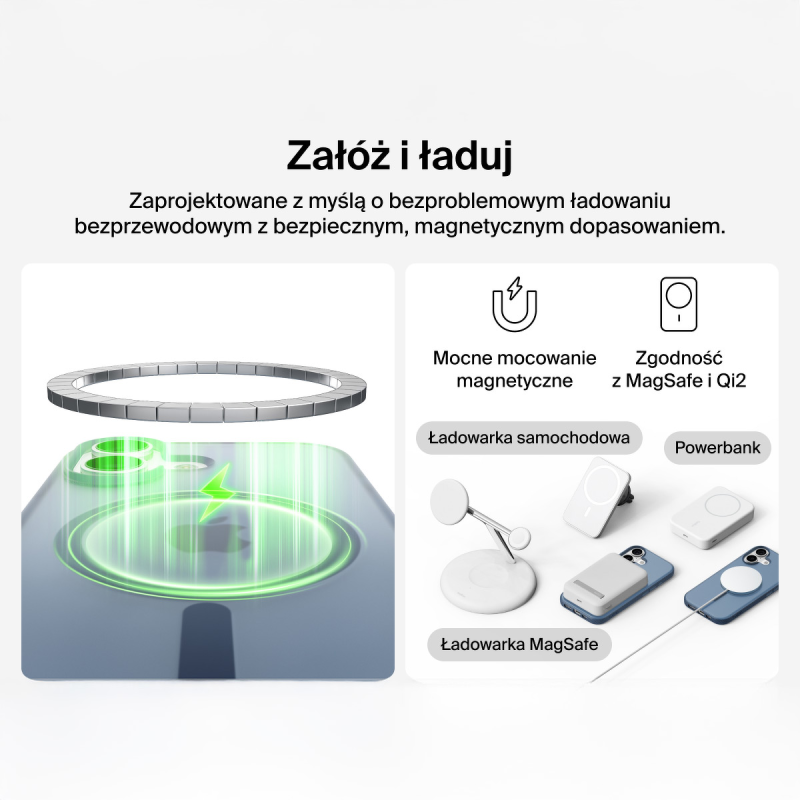 Belkin Etui na iPhone 17 magnetyczne, żebrowane, granatowe