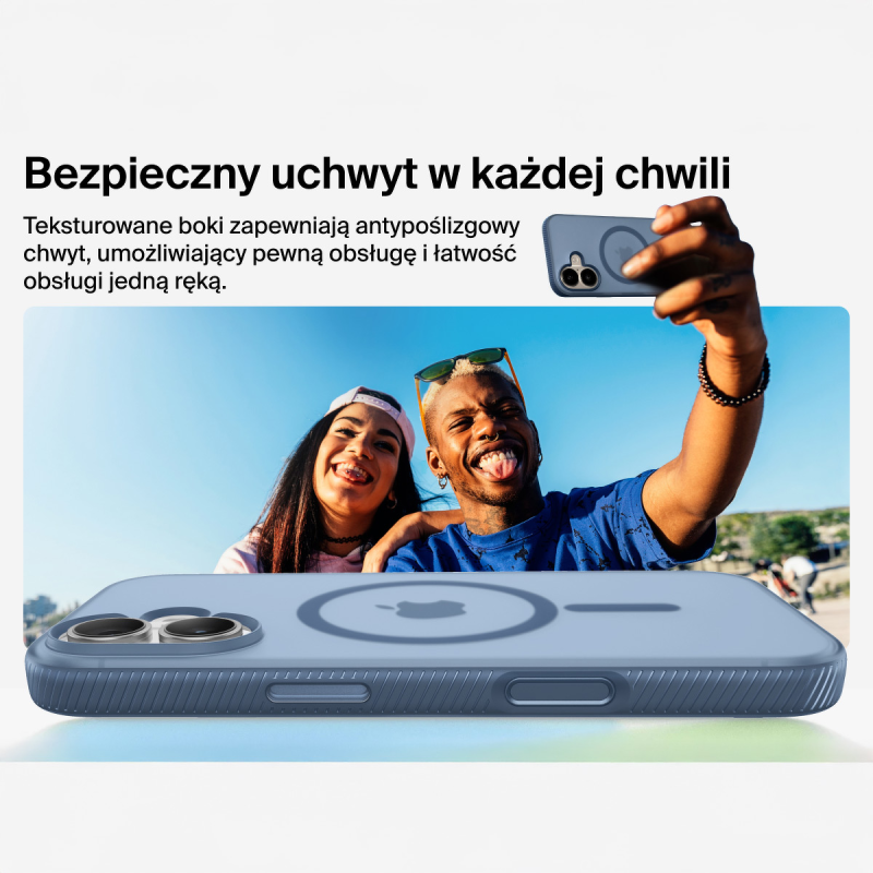 Belkin Etui na iPhone 17 magnetyczne, żebrowane, granatowe
