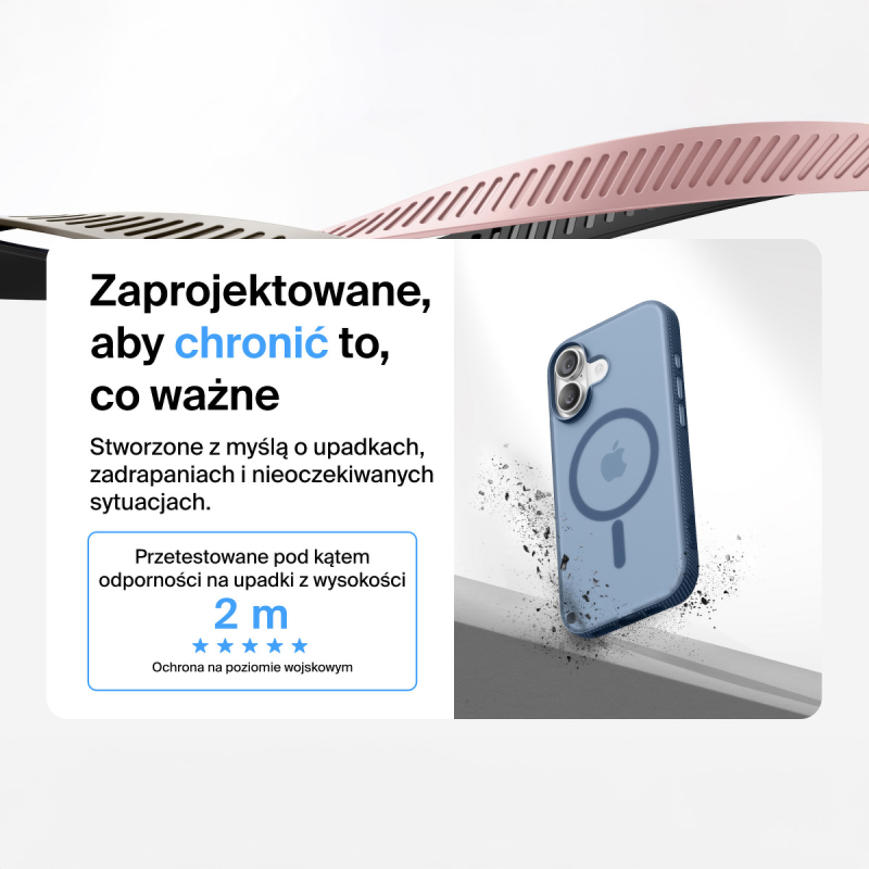 Belkin Etui na iPhone 17 magnetyczne, żebrowane, granatowe
