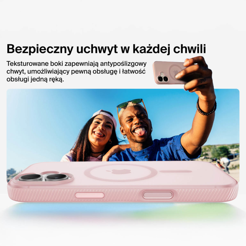 Belkin Etui na iPhone 17 magnetyczne, żebrowane, różowe