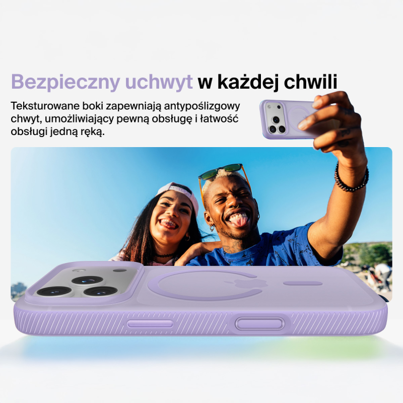 Belkin Etui na iPhone 17 Pro magnetyczne, żebrowane, lawendowe