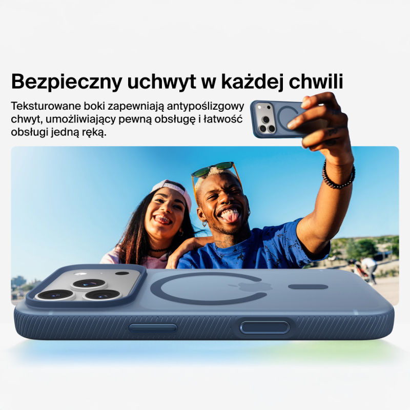 Belkin Etui na iPhone 17 Pro magnetyczne, żebrowane, granatowe