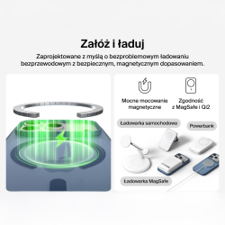 Belkin Etui na iPhone 17 Pro magnetyczne, żebrowane, granatowe