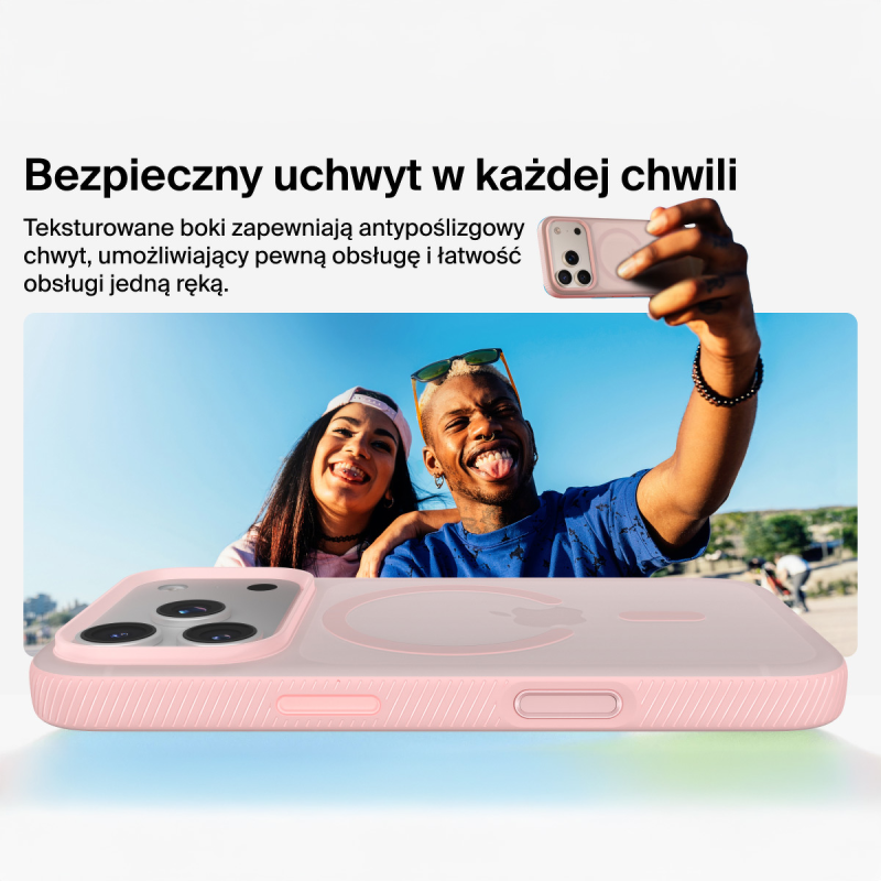Belkin Etui na iPhone 17 Pro magnetyczne, żebrowane, różowe