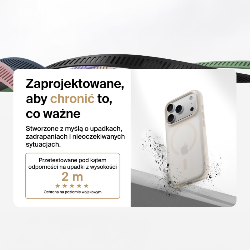 Belkin Etui na iPhone 17 Pro magnetyczne, żebrowane, piaskowe