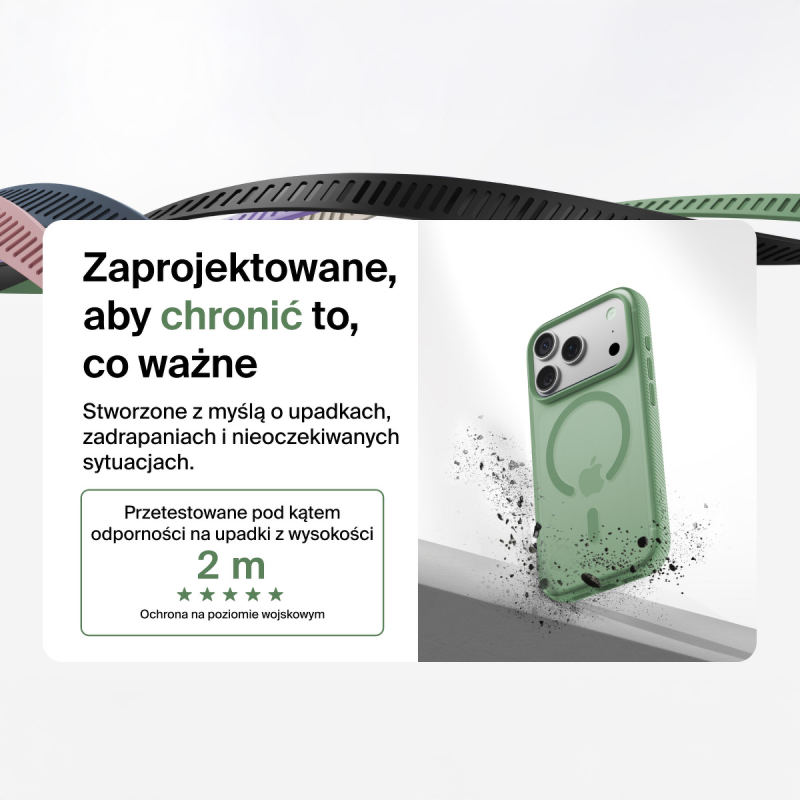Belkin Etui na iPhone 17 Pro magnetyczne, żebrowane, pistacjowe