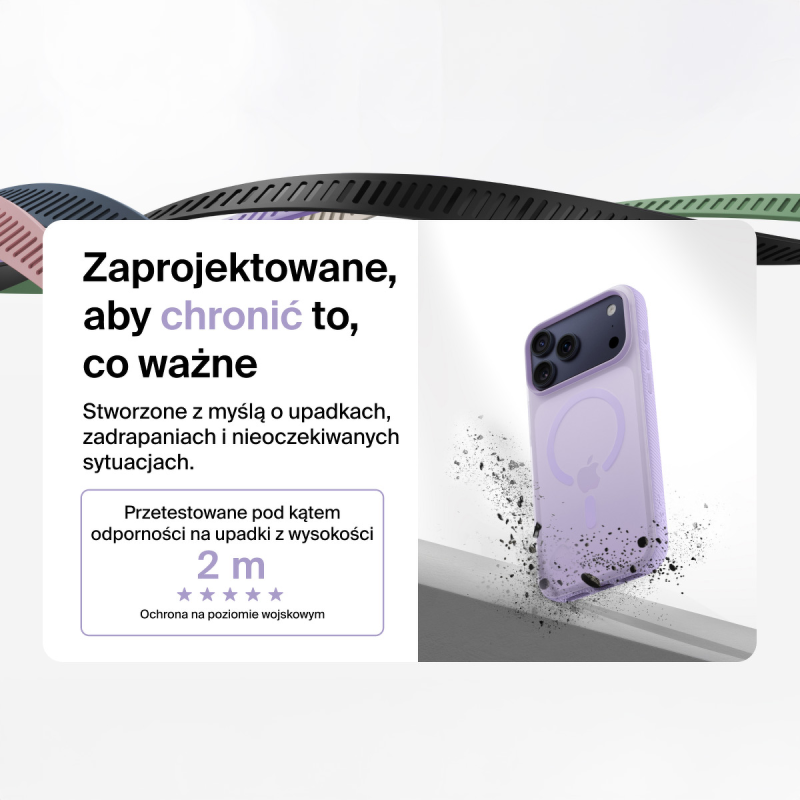 Belkin Etui na iPhone 17 Pro Max magnetyczne, żebrowane, lawendowe