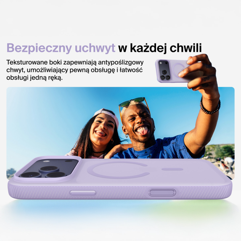Belkin Etui na iPhone 17 Pro Max magnetyczne, żebrowane, lawendowe