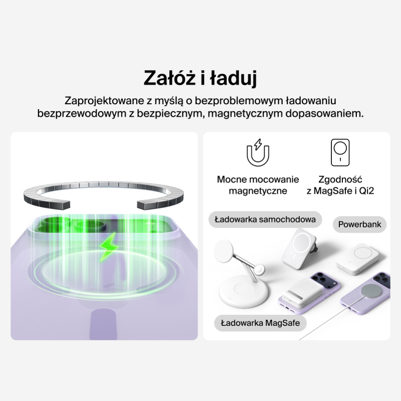 Belkin Etui na iPhone 17 Pro Max magnetyczne, żebrowane, lawendowe