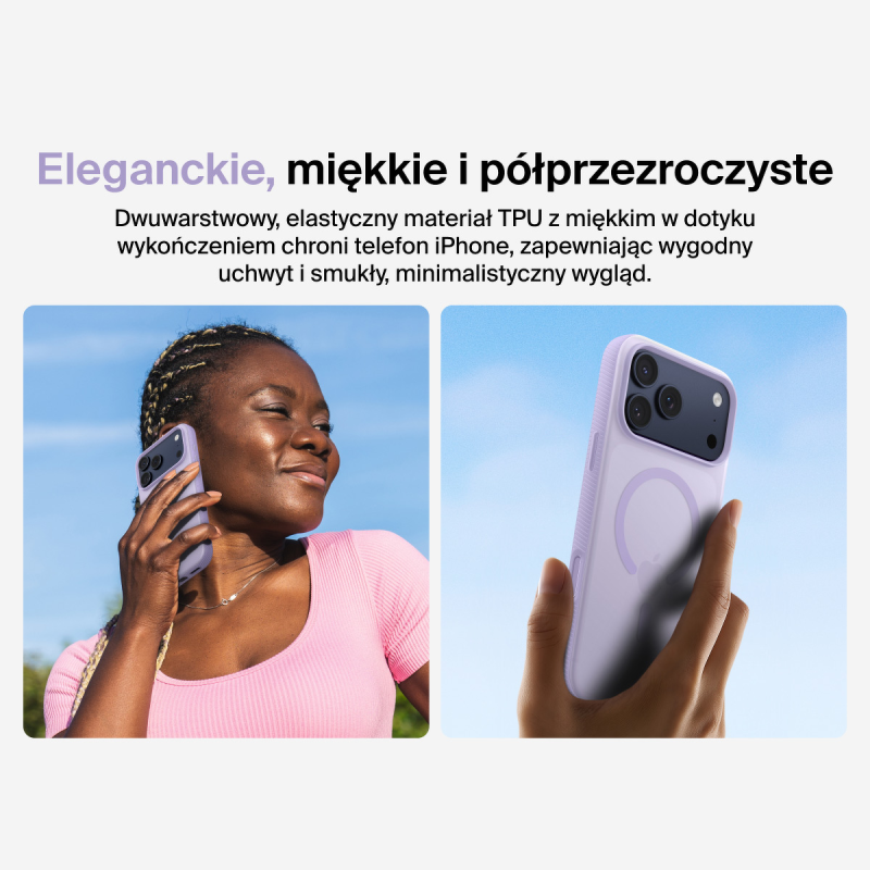Belkin Etui na iPhone 17 Pro Max magnetyczne, żebrowane, lawendowe