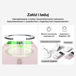 Belkin Etui na iPhone 17 Pro Max magnetyczne, żebrowane, różowe