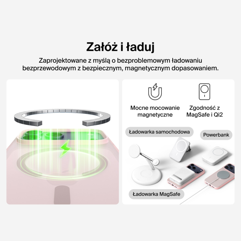 Belkin Etui na iPhone 17 Pro Max magnetyczne, żebrowane, różowe