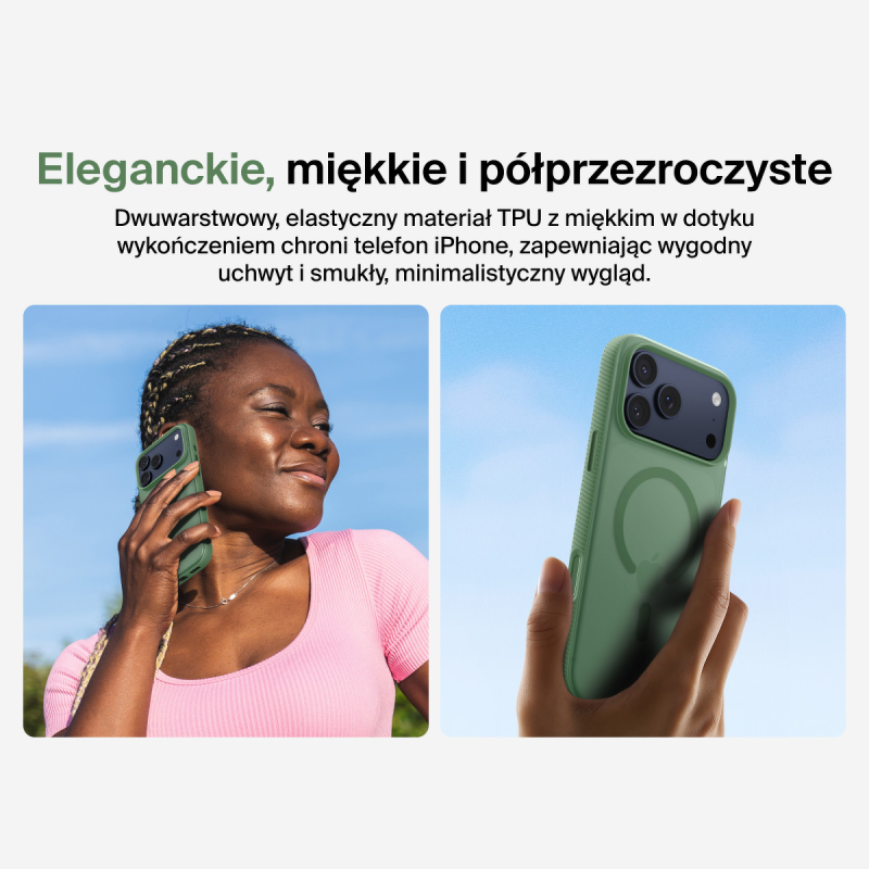 Belkin Etui na iPhone 17 Pro Max magnetyczne, żebrowane, pistacjowe