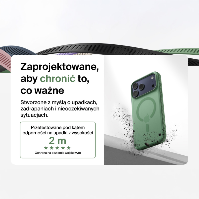 Belkin Etui na iPhone 17 Pro Max magnetyczne, żebrowane, pistacjowe