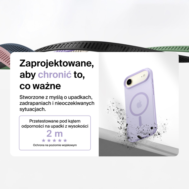 Belkin Etui na iPhone Air magnetyczne, żebrowane, lawendowe