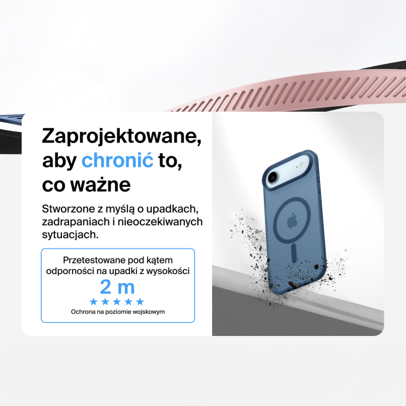 Belkin Etui na iPhone Air magnetyczne, żebrowane, granatowe