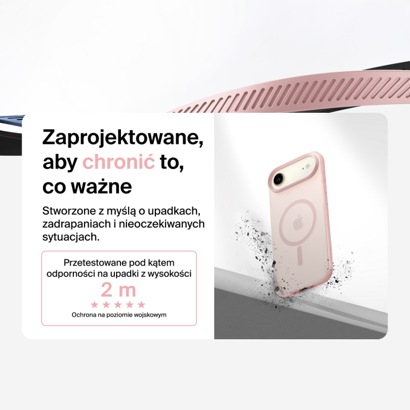 Belkin Etui na iPhone Air magnetyczne, żebrowane, różowe