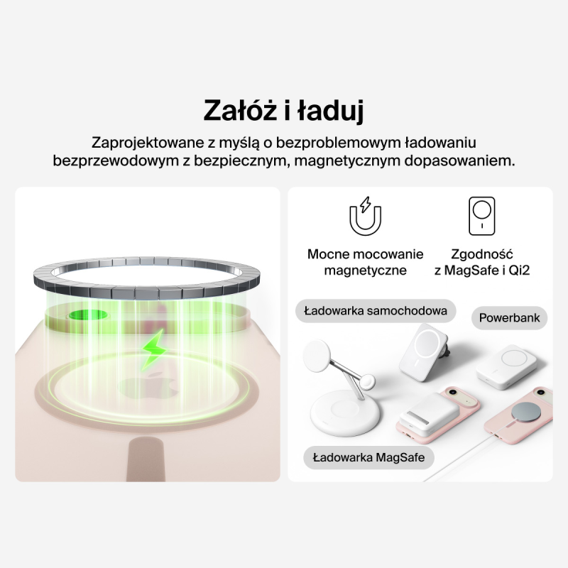 Belkin Etui na iPhone Air magnetyczne, żebrowane, różowe
