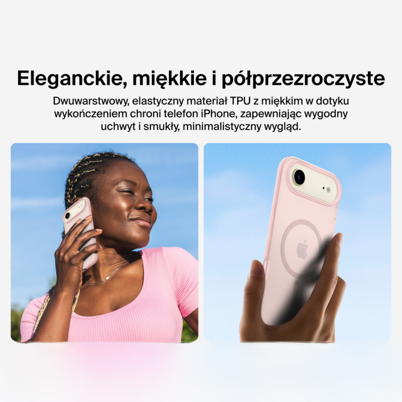 Belkin Etui na iPhone Air magnetyczne, żebrowane, różowe