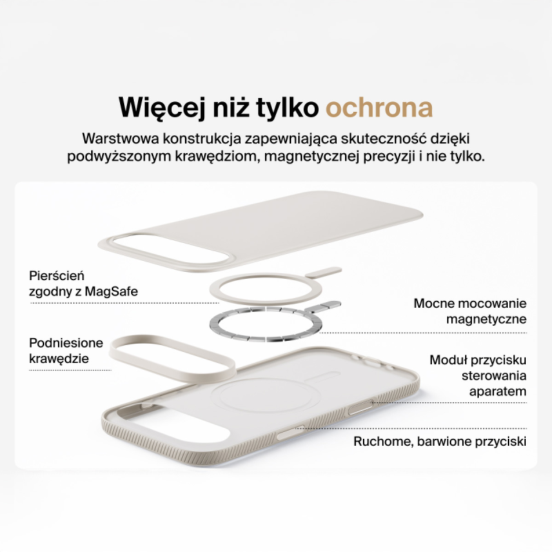 Belkin Etui na iPhone Air magnetyczne, żebrowane, piaskowe