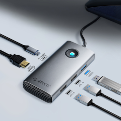 Orico Hub USB-C 5Gbps, USB-A, 2xUSB-A 2.0, PD60W, HDMI 4K@30Hz, szary