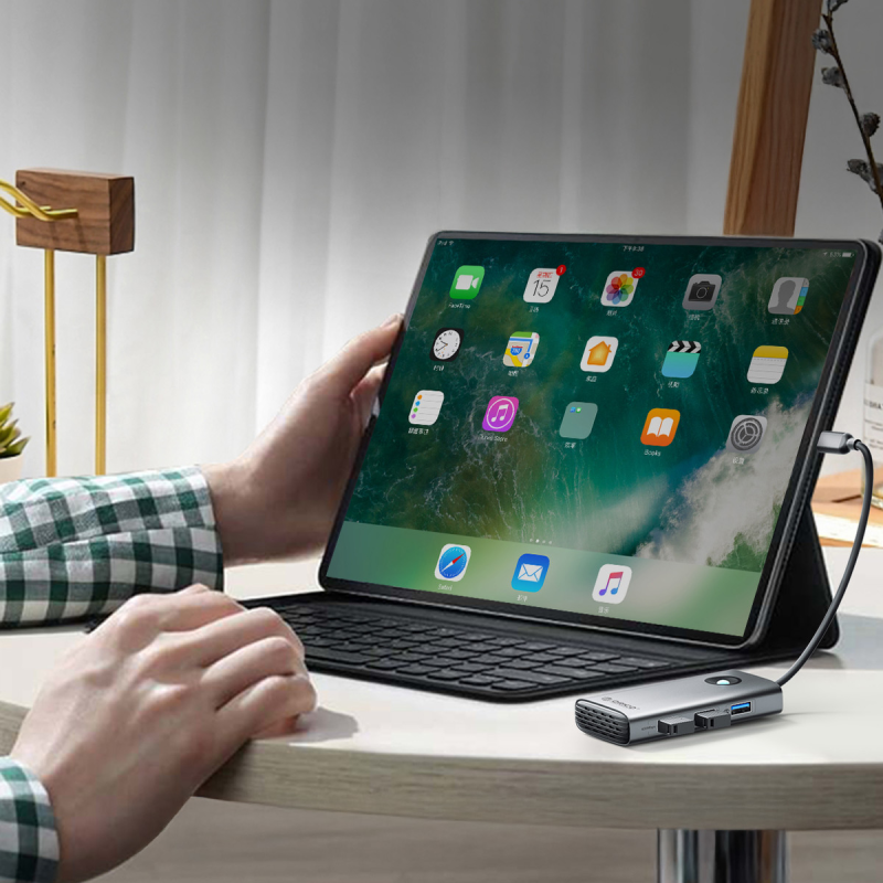 Orico Hub USB-C 5Gbps, USB-A, 2xUSB-A 2.0, PD60W, HDMI 4K@30Hz, szary