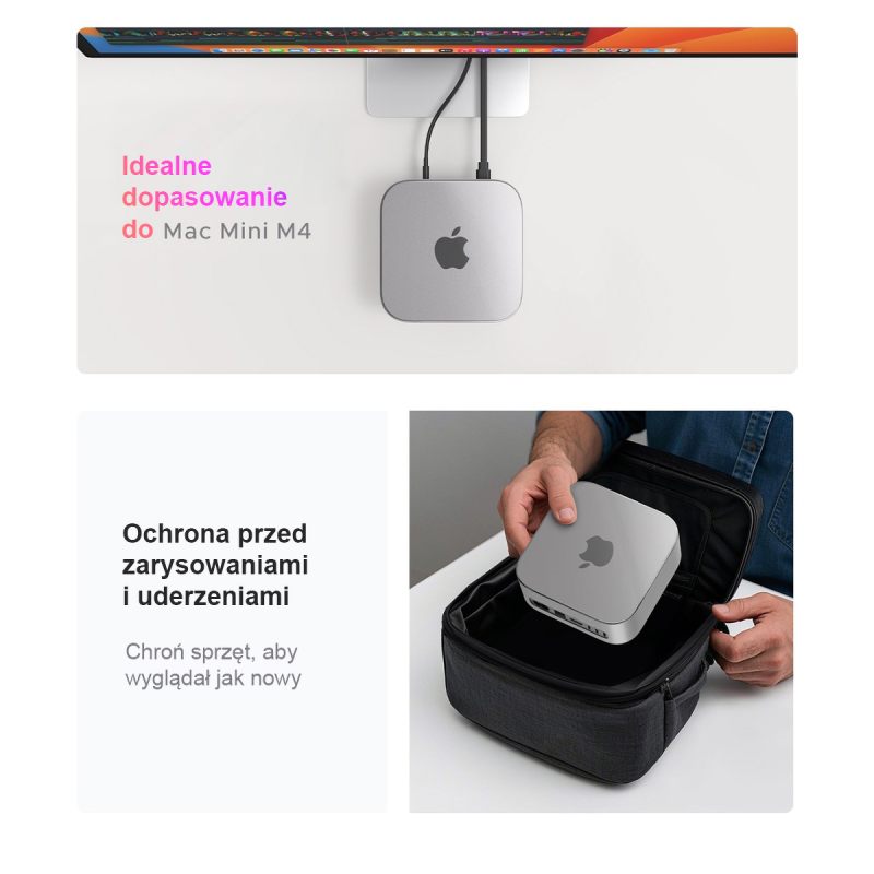 Orico Etui na MacMini M4, przezroczyste TPU, czarne