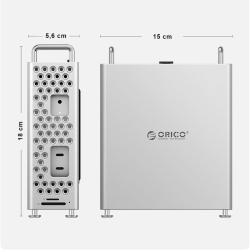 Orico Obudowa do MacMini M4 z obudową na dysk M2. NVMe, USB-A, czytnik kart