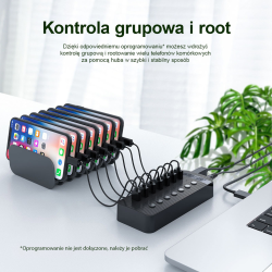 Orico Aktywny hub 10xUSB-A 5Gbps BC 1.2 48W czarny | PartsPC.pl