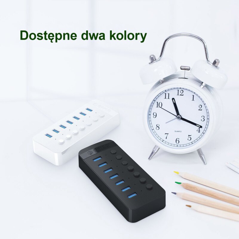Orico Aktywny hub 10xUSB-A 5Gbps BC 1.2 48W czarny | PartsPC.pl