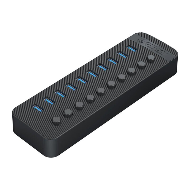 Orico Aktywny hub 10xUSB-A 5Gbps BC 1.2 48W czarny | PartsPC.pl